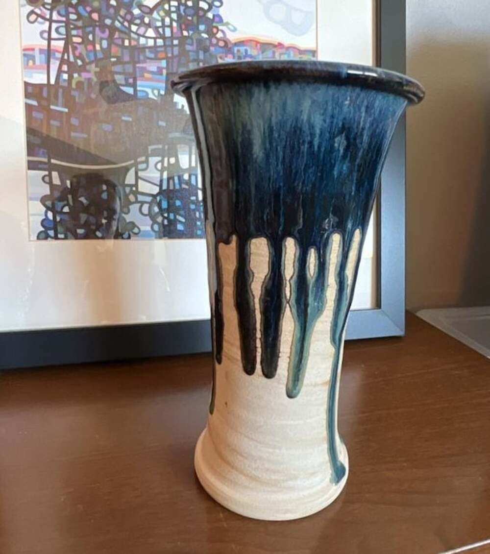 John Deneen Studio Art Pottery Drip Glaze Vase